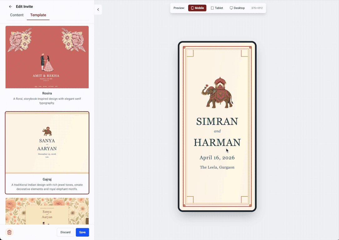 Wedding invitation benefits showcase