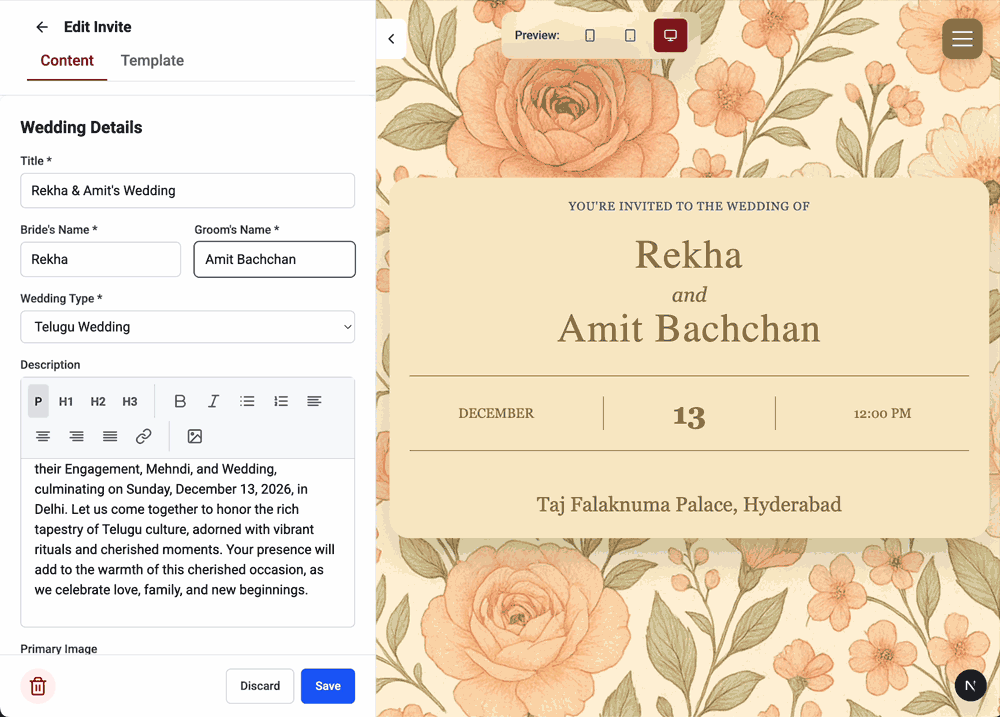 Wedding invitation benefits showcase